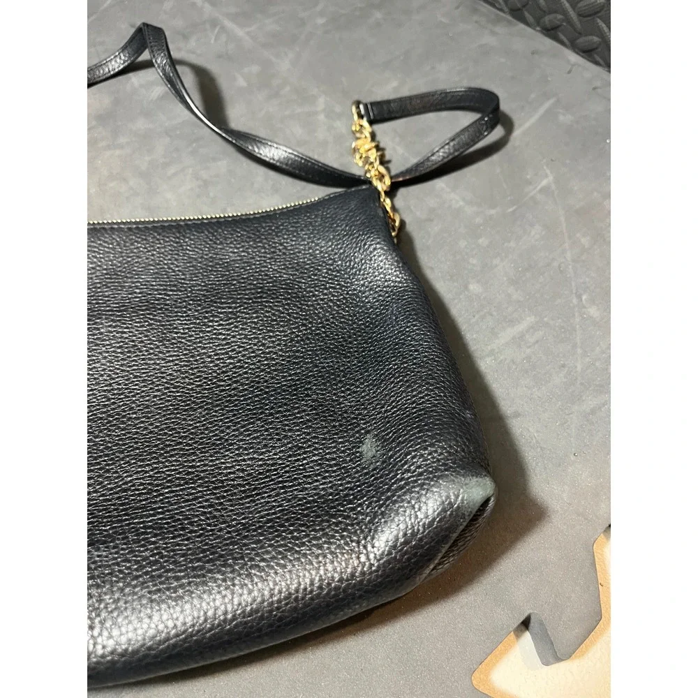 Michael‎ Kors Crossbody Bag Womens OS Black Pebble Leather Gold Chain Strap